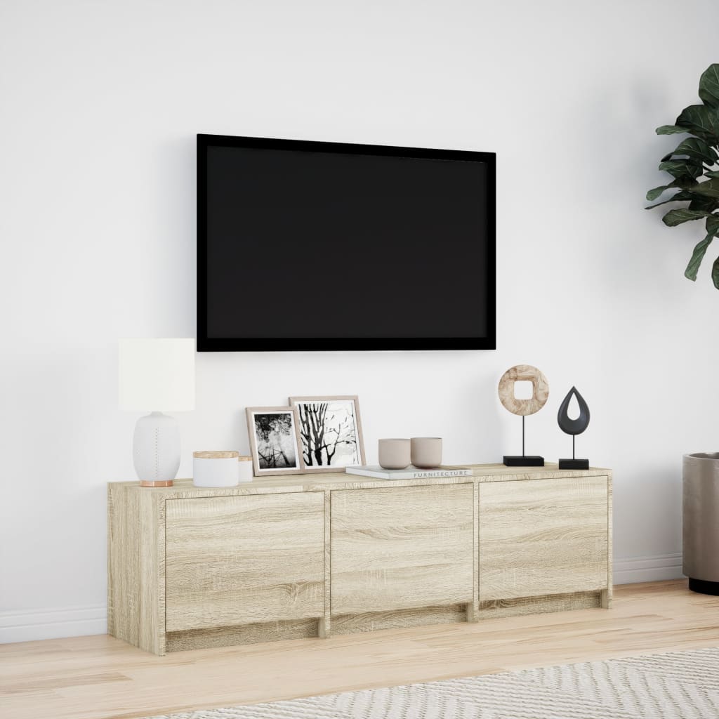 TV Cabinet with LED Sonoma Oak 140x34x40 cm Engineered Wood