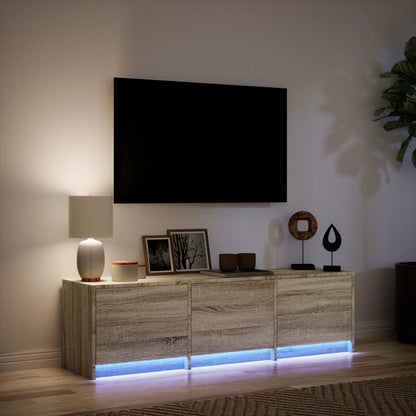 TV Cabinet with LED Sonoma Oak 140x34x40 cm Engineered Wood