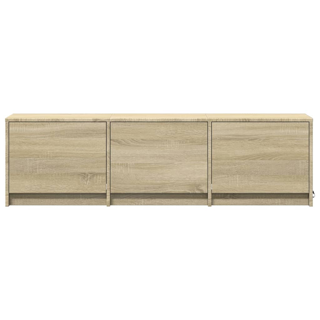 TV Cabinet with LED Sonoma Oak 140x34x40 cm Engineered Wood