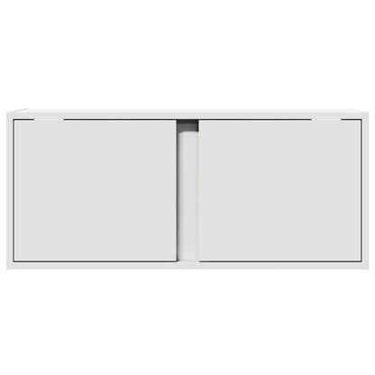 TV Wall Cabinet with LED Lights White 80x31x35 cm