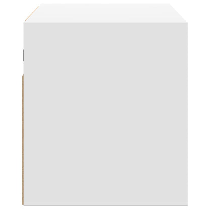 TV Wall Cabinet with LED Lights White 80x31x35 cm