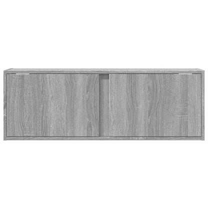 TV Wall Cabinet with LED Lights Grey Sonoma 100x31x35 cm