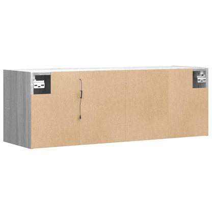 TV Wall Cabinet with LED Lights Grey Sonoma 100x31x35 cm