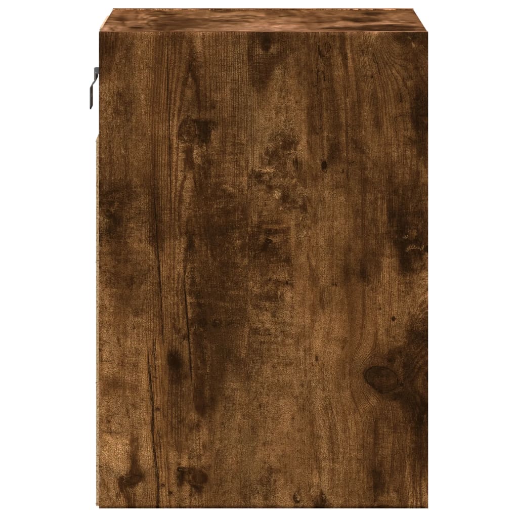 TV Wall Cabinet with LED Lights Smoked Oak 41x31x45 cm