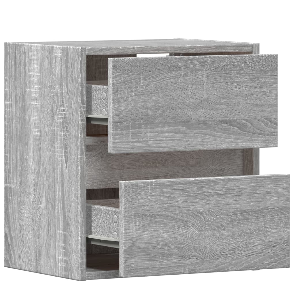 TV Wall Cabinet with LED Lights Grey Sonoma 41x31x45 cm