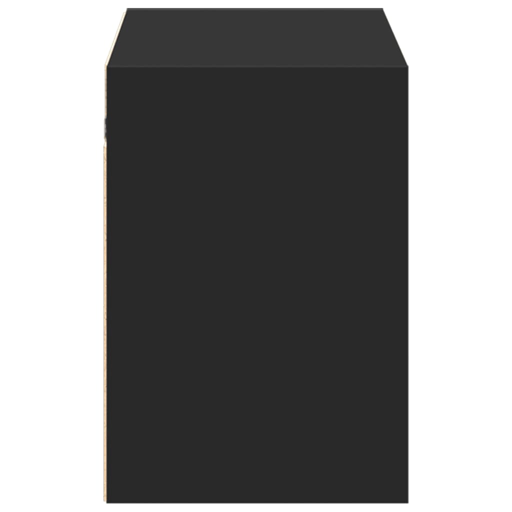 TV Wall Cabinet with LED Lights Black 100x31x45 cm