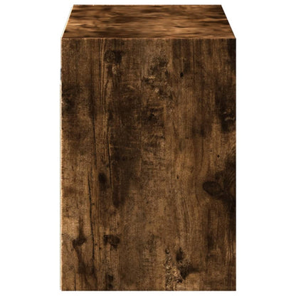 TV Wall Cabinet with LED Lights Smoked Oak 100x31x45 cm