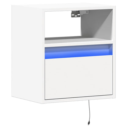 TV Wall Cabinet with LED Lights White 41x31x45 cm