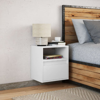 TV Wall Cabinet with LED Lights White 41x31x45 cm