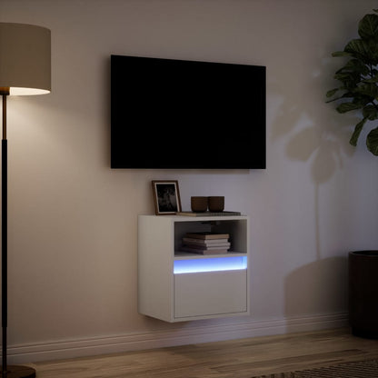TV Wall Cabinet with LED Lights White 41x31x45 cm