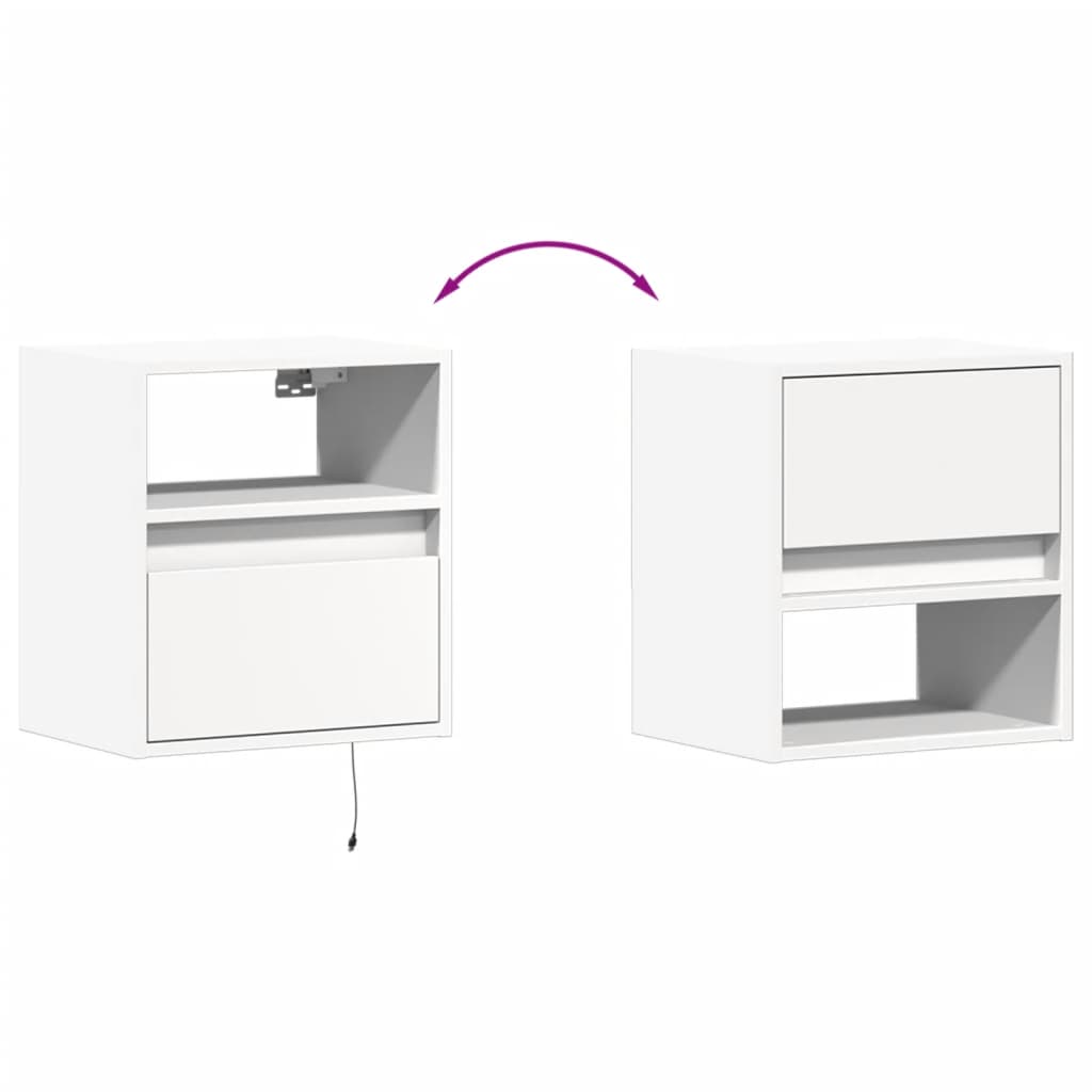 TV Wall Cabinet with LED Lights White 41x31x45 cm