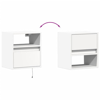 TV Wall Cabinet with LED Lights White 41x31x45 cm