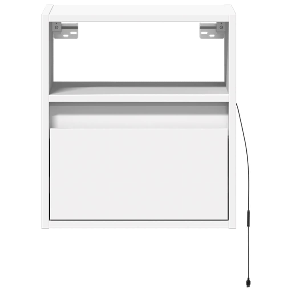 TV Wall Cabinets with LED Lights 2 pcs White 41x31x45 cm