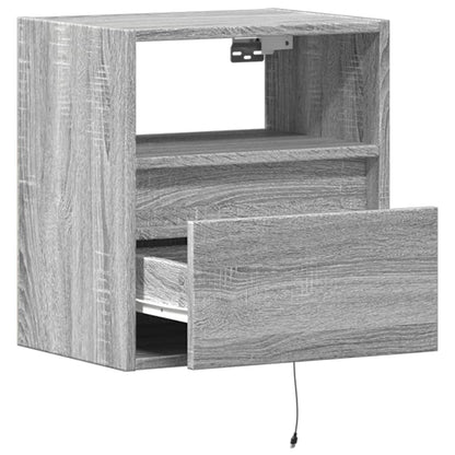 TV Wall Cabinet with LED Lights Grey Sonoma 41x31x45 cm