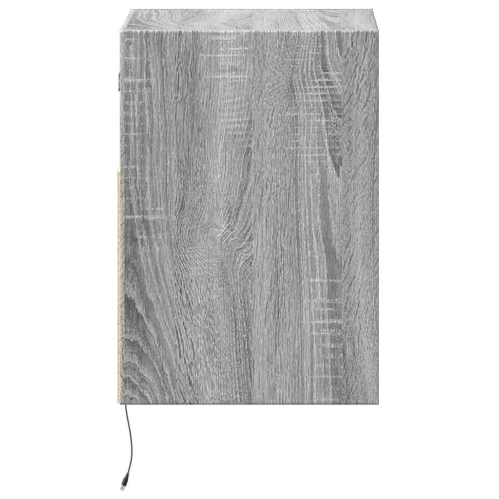 TV Wall Cabinets with LED Lights 2 pcs Grey Sonoma 41x31x45 cm