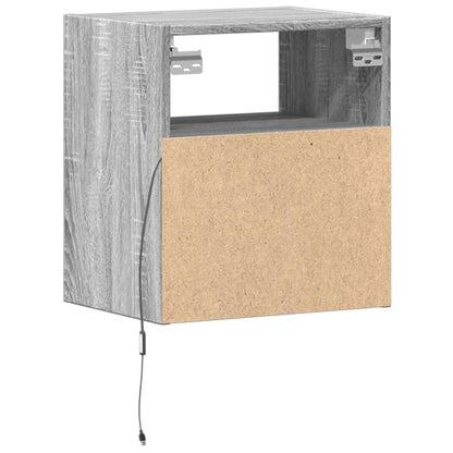 TV Wall Cabinets with LED Lights 2 pcs Grey Sonoma 41x31x45 cm