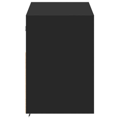 TV Wall Cabinet with LED Lights Black 100x31x45 cm