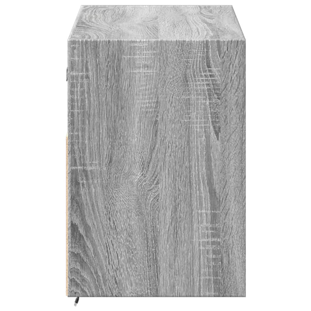 TV Wall Cabinet with LED Lights Grey Sonoma 100x31x45 cm