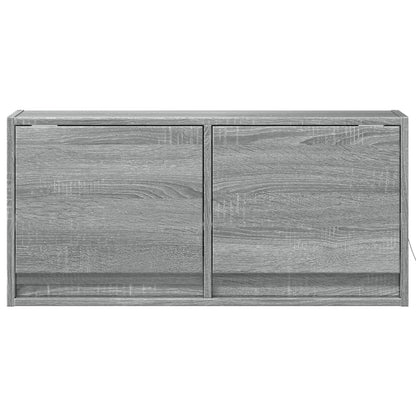 TV Wall Cabinet with LED Lights Grey Sonoma 80x31x35 cm