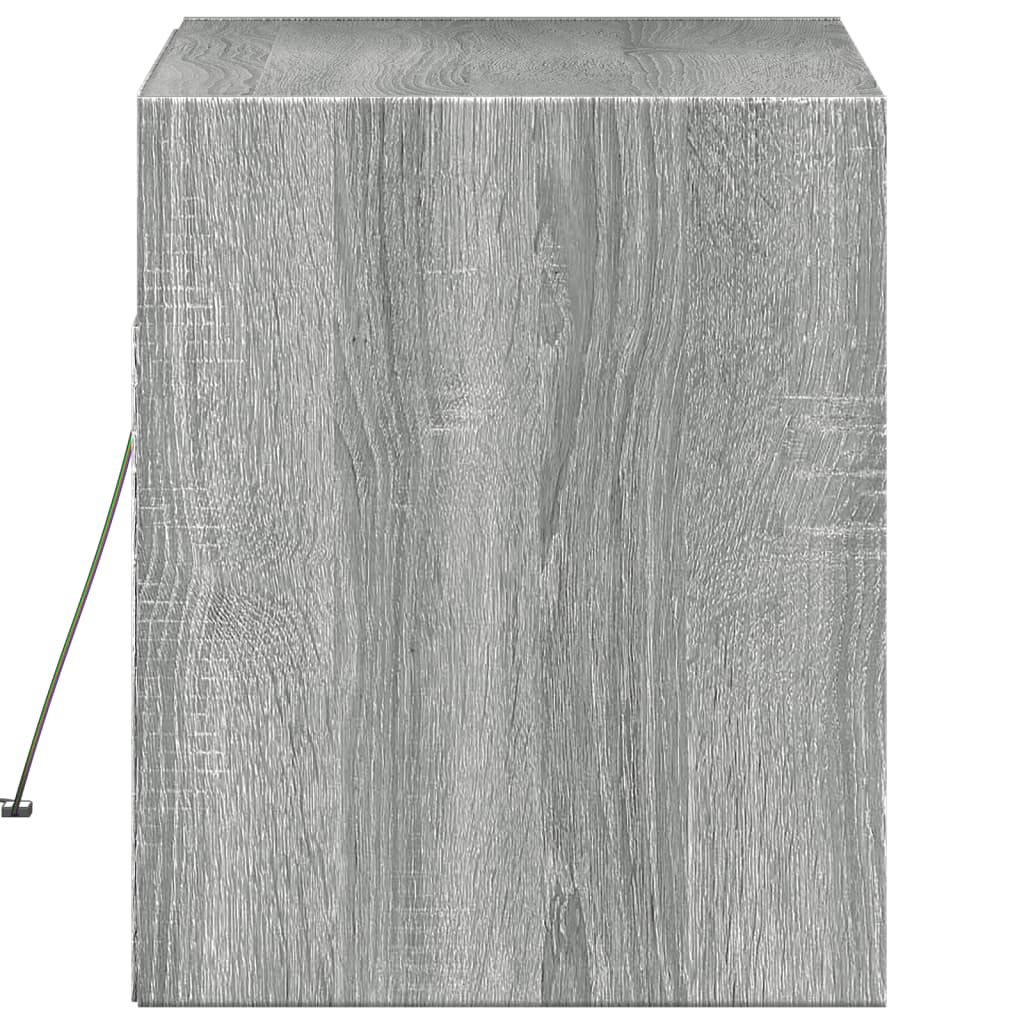 TV Wall Cabinet with LED Lights Grey Sonoma 80x31x35 cm
