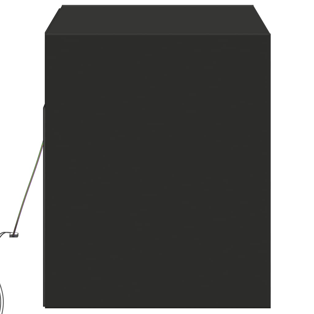 TV Wall Cabinet with LED Lights Black 100x31x35 cm