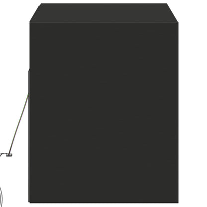 TV Wall Cabinet with LED Lights Black 100x31x35 cm