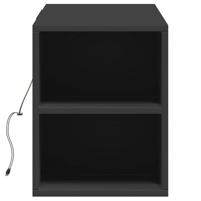 TV Wall Cabinet with LED Lights Black 135x31x39.5 cm