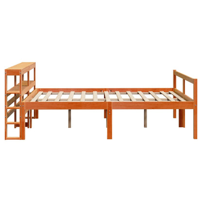 Bed Frame with Headboard without Mattress Wax Brown 150x200 cm King Size