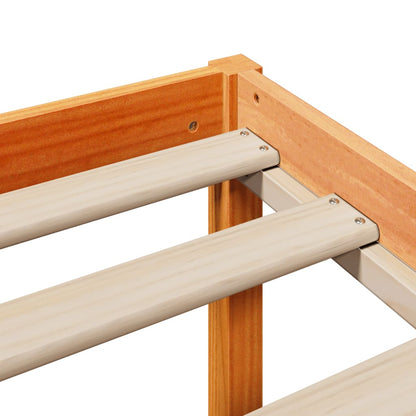 Bed Frame with Headboard without Mattress Wax Brown 150x200 cm King Size