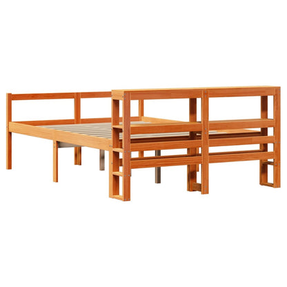 Bed Frame with Headboard without Mattress Wax Brown 160x200 cm