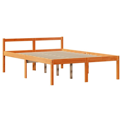 Bed Frame with Headboard without Mattress Wax Brown 160x200 cm