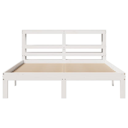 Bed Frame with Headboard without Mattress White 160x200 cm