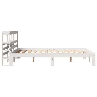 Bed Frame with Headboard without Mattress White 160x200 cm