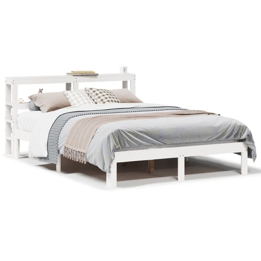 Bed Frame with Headboard without Mattress White 160x200 cm