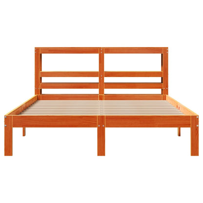 Bed Frame without Mattress Wax Brown 120x200 cm Solid Wood Pine