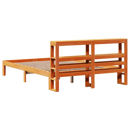 Bed Frame without Mattress Wax Brown 120x200 cm Solid Wood Pine