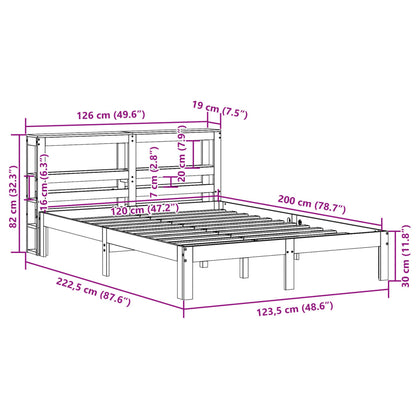 Bed Frame without Mattress Wax Brown 120x200 cm Solid Wood Pine