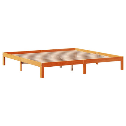 Bed Frame without Mattress Wax Brown 180x200 cm Super King Solid Wood Pine