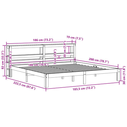 Bed Frame without Mattress Wax Brown 180x200 cm Super King Solid Wood Pine