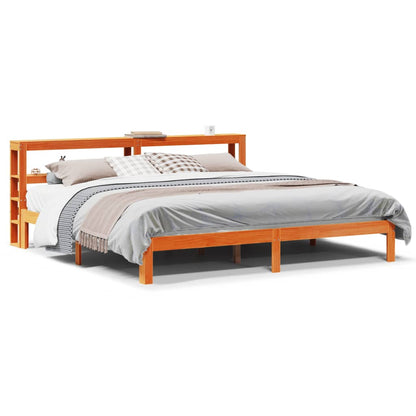 Bed Frame without Mattress Wax Brown 180x200 cm Super King Solid Wood Pine