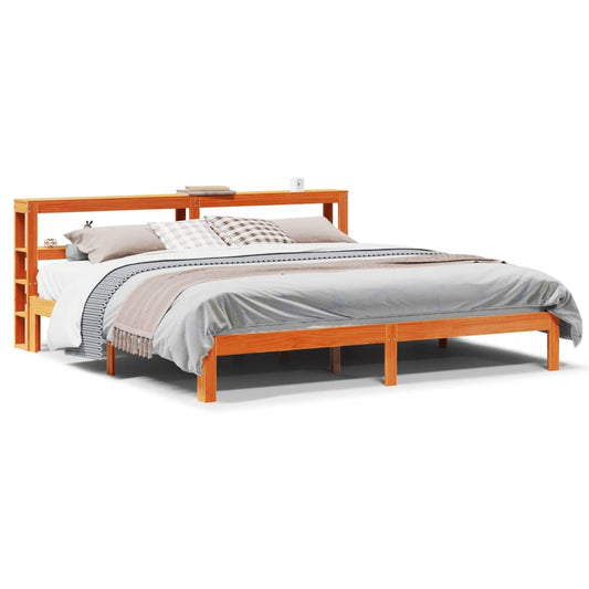 Bed Frame without Mattress Wax Brown 180x200 cm Super King Solid Wood Pine