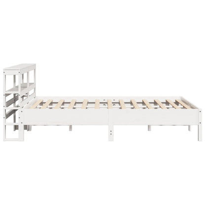 Bed Frame without Mattress White 150x200 cm King Size Solid Wood Pine