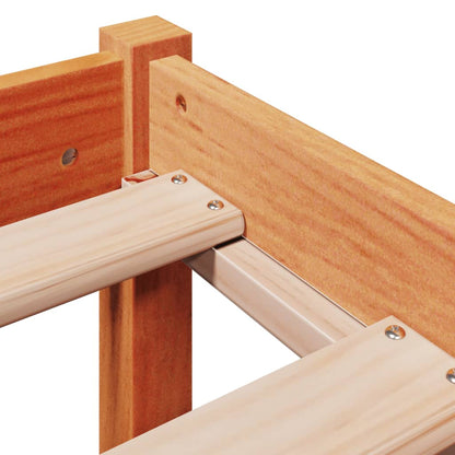 Bed Frame without Mattress Wax Brown 135x190 cm Double Solid Wood Pine