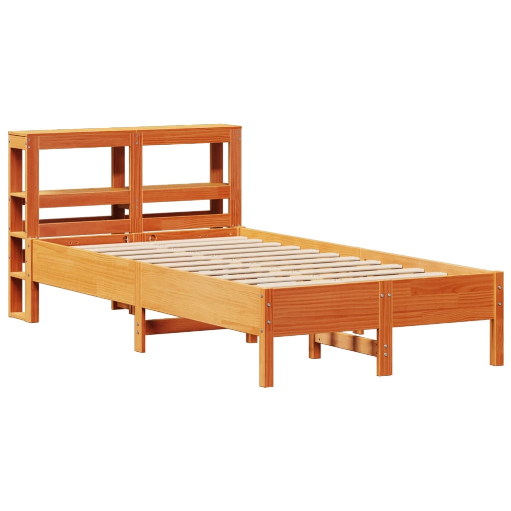 Bed Frame without Mattress Wax Brown 75x190 cm Small Single Solid Wood Pine
