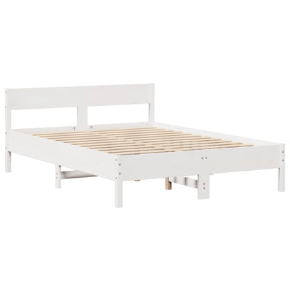 Bed Frame without Mattress White 140x200 cm Solid Wood Pine