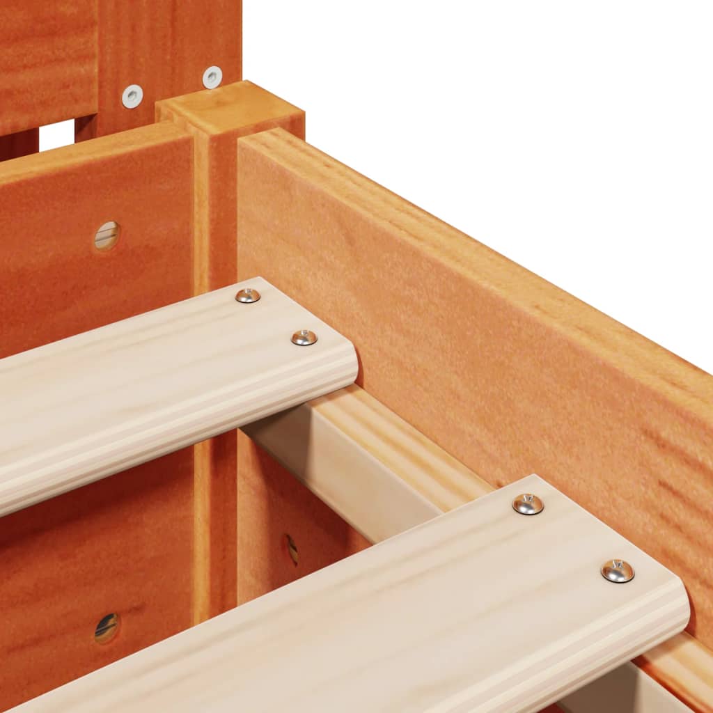 Bed Frame without Mattress Wax Brown 75x190 cm Small Single Solid Wood Pine
