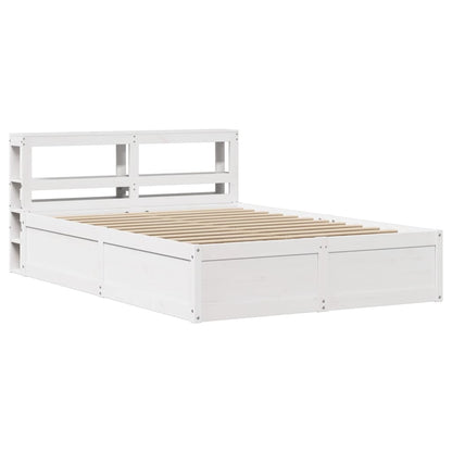 Bed Frame with Headboard White 140x200 cm Solid Wood Pine