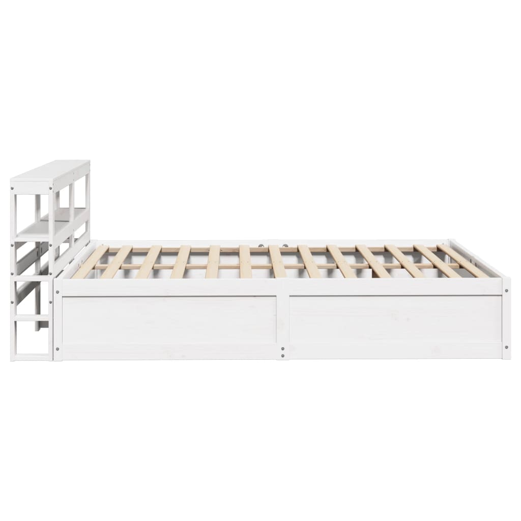 Bed Frame with Headboard White 140x200 cm Solid Wood Pine
