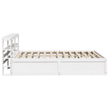 Bed Frame with Headboard White 140x200 cm Solid Wood Pine