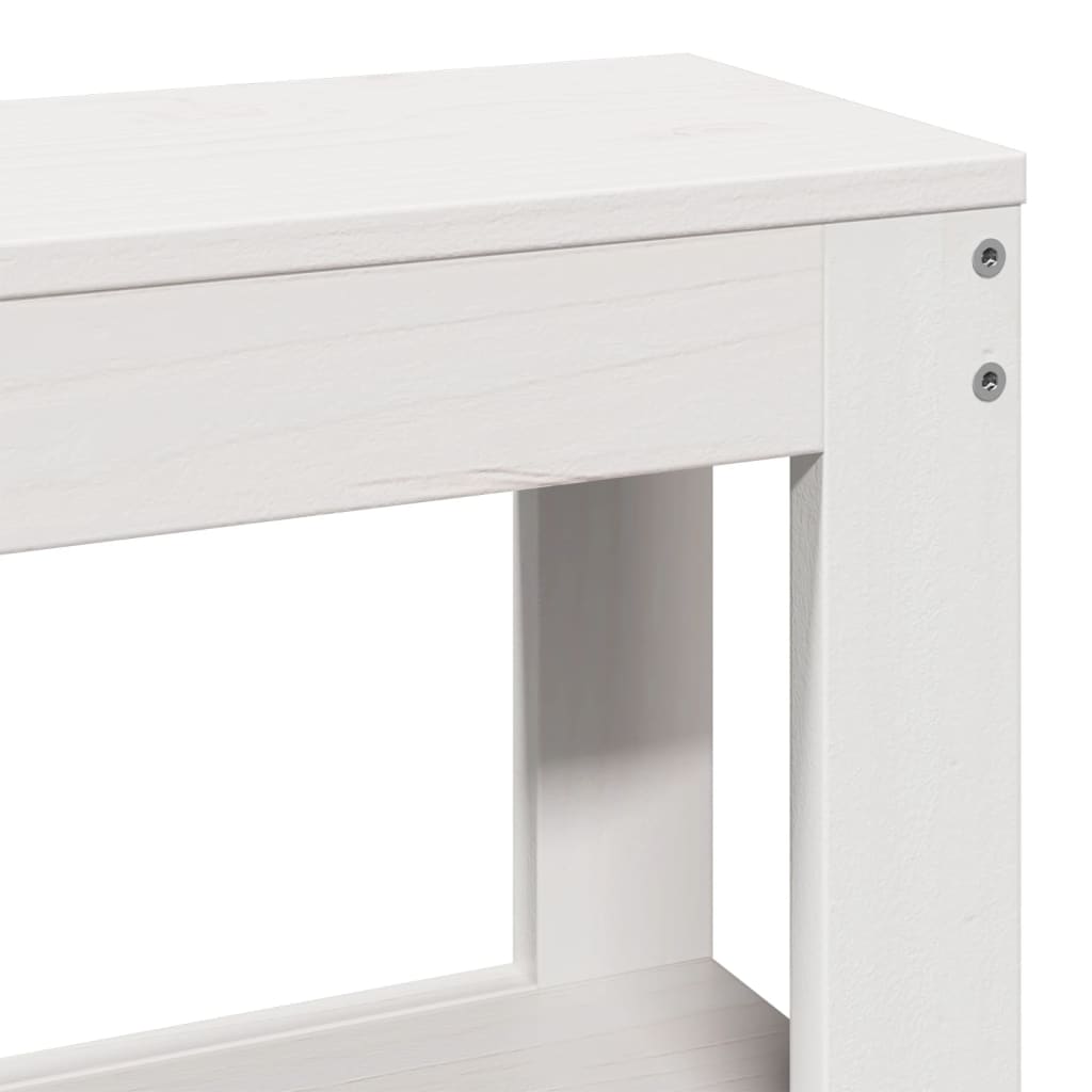 Bed Frame with Headboard White 140x200 cm Solid Wood Pine